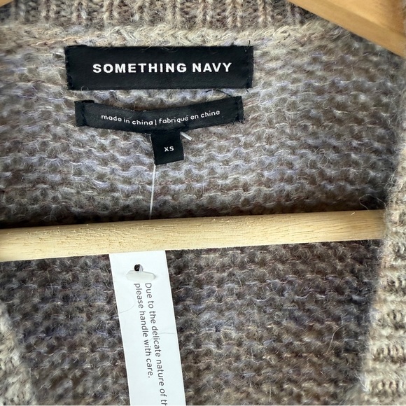 Something Navy Striped Wool Blend Sweater XS - Picture 6 of 8